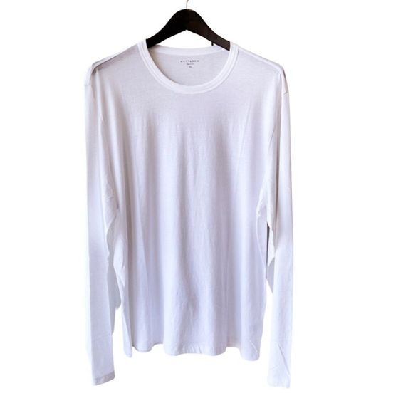 Mott & Bow Men’s ’Driggs’ Long-Sleeve Crewneck T-Shirt. Classic White. XL. New - Picture 5 of 10